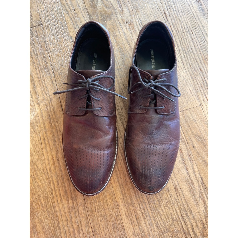 Johnston & Murphy Brown Perforated Leather Oxford Dress Shoes‎ Mens 11 59-1624 - Picture 2 of 6